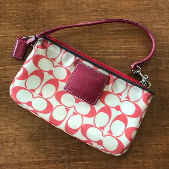 Coach Handbags - Coach Red Monogram Wristlet